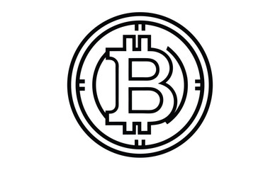 Obraz premium Bitcoin icon vector art silhouette, bit coin icon vector design