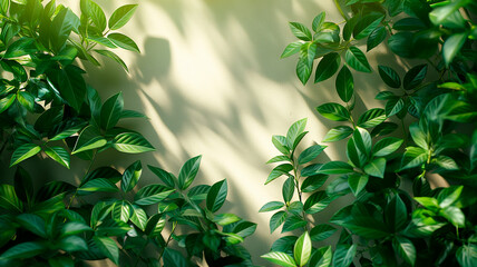 Obraz premium Plantas decorativas minimalistas sobre fondo limpio y neutro