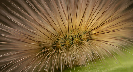 Fototapeta premium Detailed macro of hairy caterpillar setae revealing intricate patterns and texture
