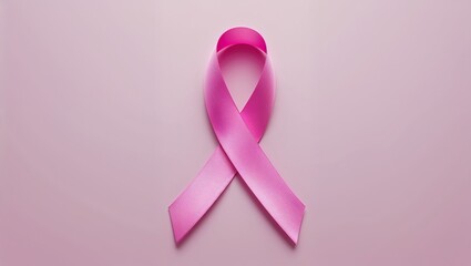 Pink ribbon symbol representing breast cancer awareness and support for fighters