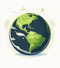 Fototapeta premium Green Earth icon , symbolizing environmental awareness and sustainability