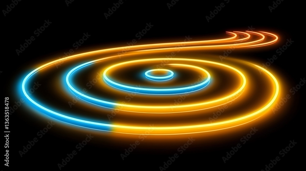 Poster abstract luminous circles design with captivating gradient and striking depth