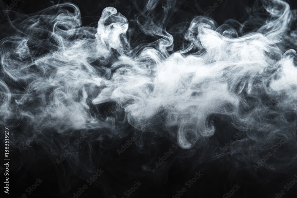 Aufkleber abstract image of white smoke swirling against a transparent background, creating a hazy and etherea