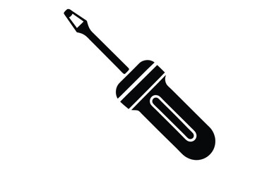 Screwdriver vector tool icon silhouette, screwdriver icon 