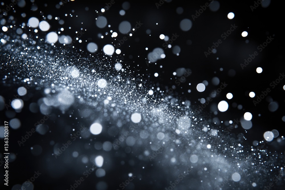 Aufkleber glimmering particles and bokeh lights create a magical, dark background.