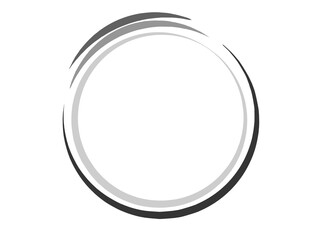 Black round frame on white background