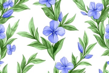 Beautiful watercolor illustration showcasing blooming flowers with lush green foliage
