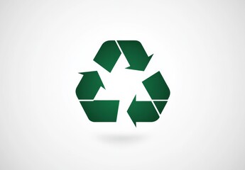 Obraz premium Green recycling symbol on a white background