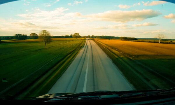 Vehicle point-of-view A view of the road while traveling