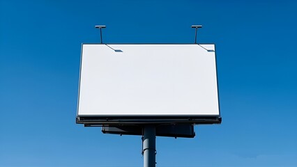 Blank billboard against blue sky,poster,bill
