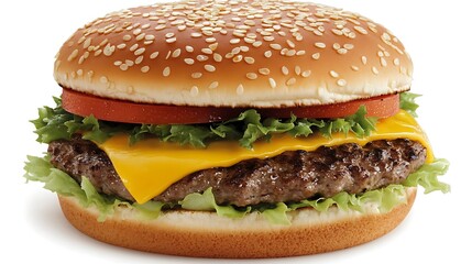 A delicious hamburger consisting of many different ingredients in a picture