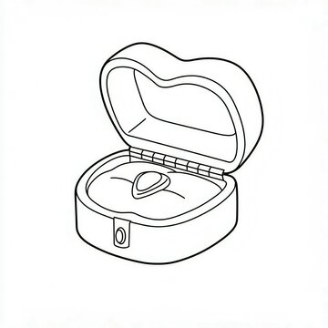 heart-shaped jewelry box outline clip art preview