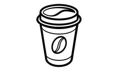 Coffee cup vector icon silhouette, Coffee cup silhouette vector, Drink icon 