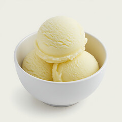 Creamy Vanilla Ice Cream Scoops in a Bowl