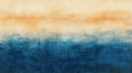 Obraz premium An abstract textured gradient background featuring warm hues of blue and beige. The texture resembles a rough canvas or fabric with a soft, diffused color transition from deep.