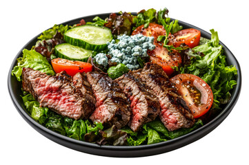 Grilled steak salad gourmet kitchen food fresh ingredients isolated on transparent background