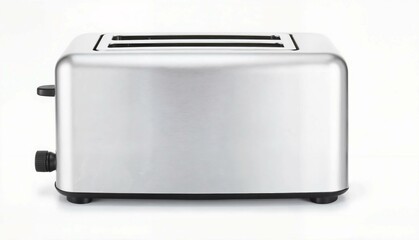 Silver toaster on white background