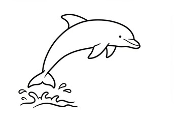 Obraz premium Dolphin jumping above water in a minimalist style 