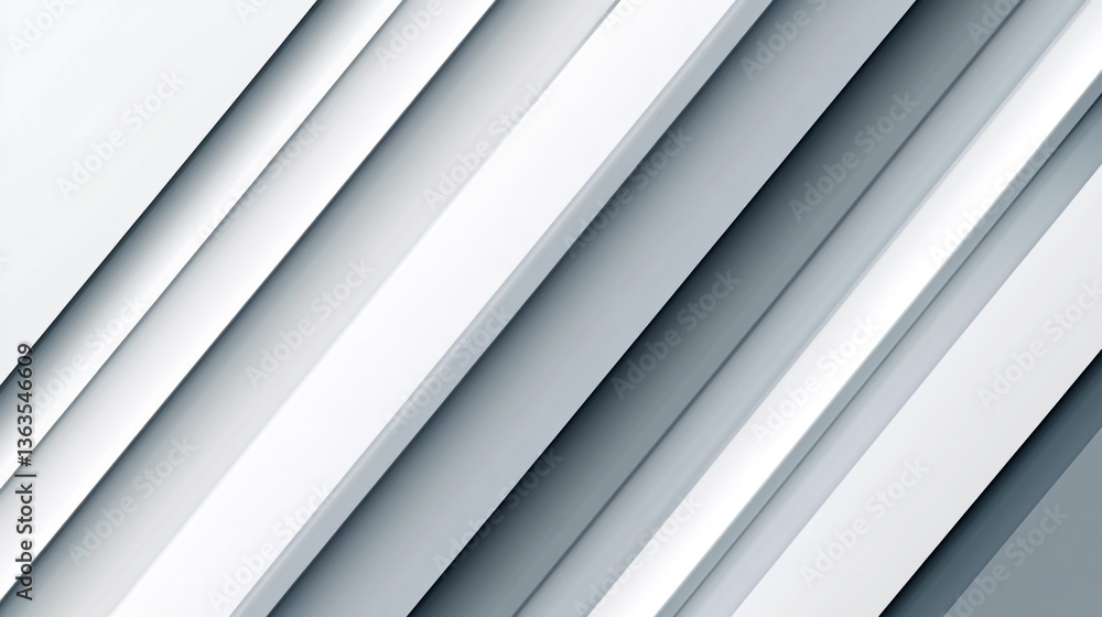 Poster abstract background with diagonal white and gray stripes creating a modern and sleek design