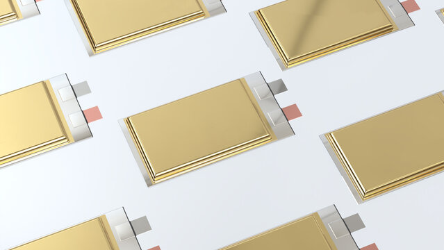 solid state batteries for cars, development groundbreaking SSB pouch cell solid-state electric vehicle battery, High Energy Density Energy storage, mass production accumulator cell modules, 3d render