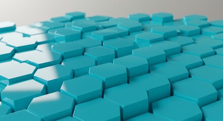 Abstract Teal Hexagon Pattern Background