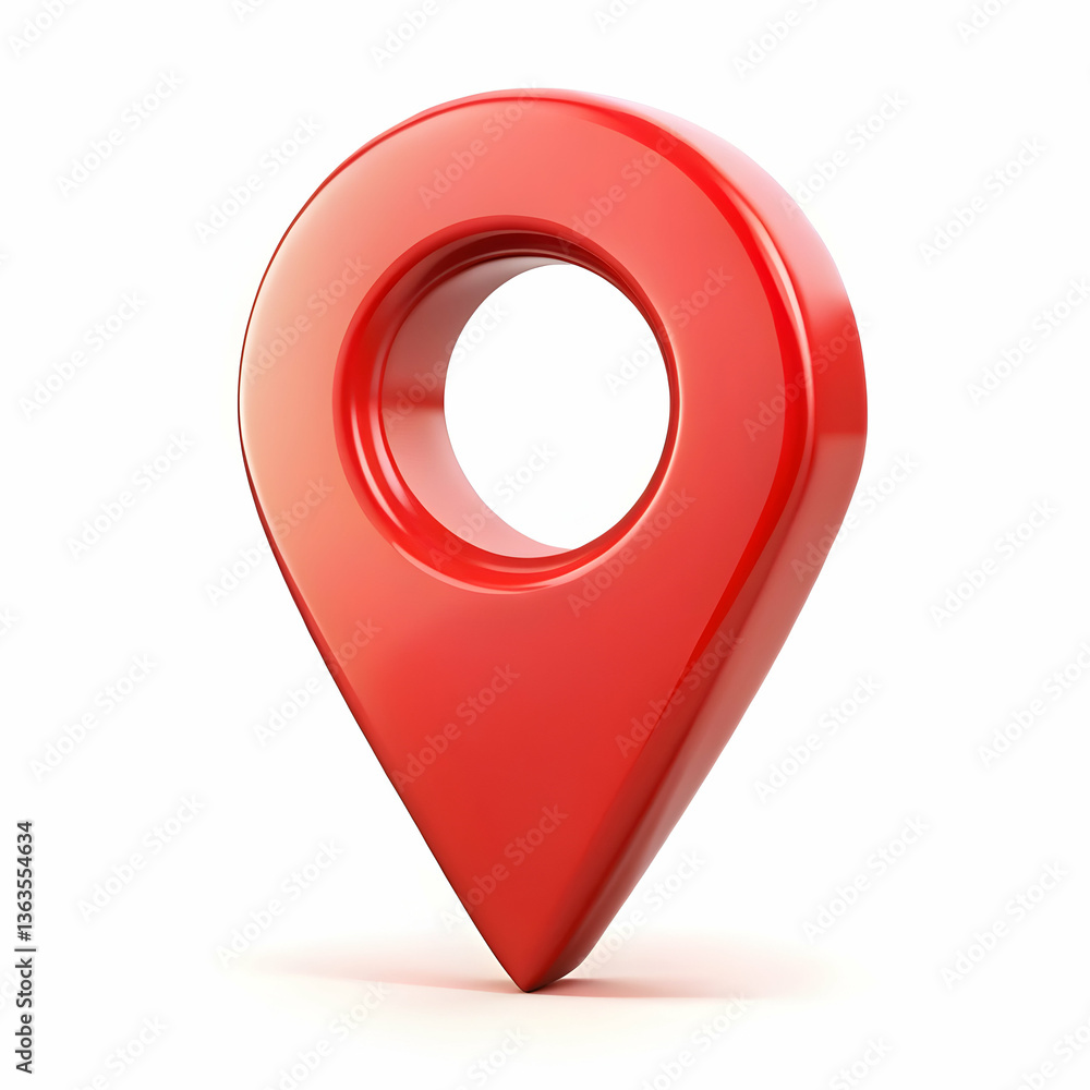 Poster red map pointer