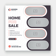 Real estate business social media post and web banner or post design template