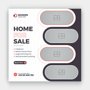 Real estate business social media post and web banner or post design template