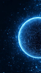 Obraz premium Futuristic digital globe design for international event cover