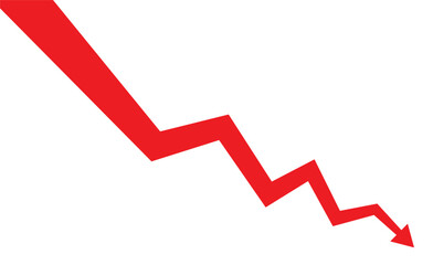 Drop arrow crisis business market background design template. Economy financial crash concept
