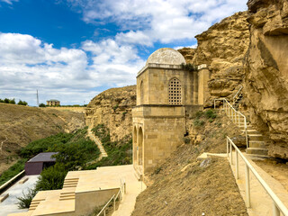azerbaijan, diri baba, shamakhi, 14th, century, mausoleum, tomb, carved, rock, petra, jordan, sufi,...