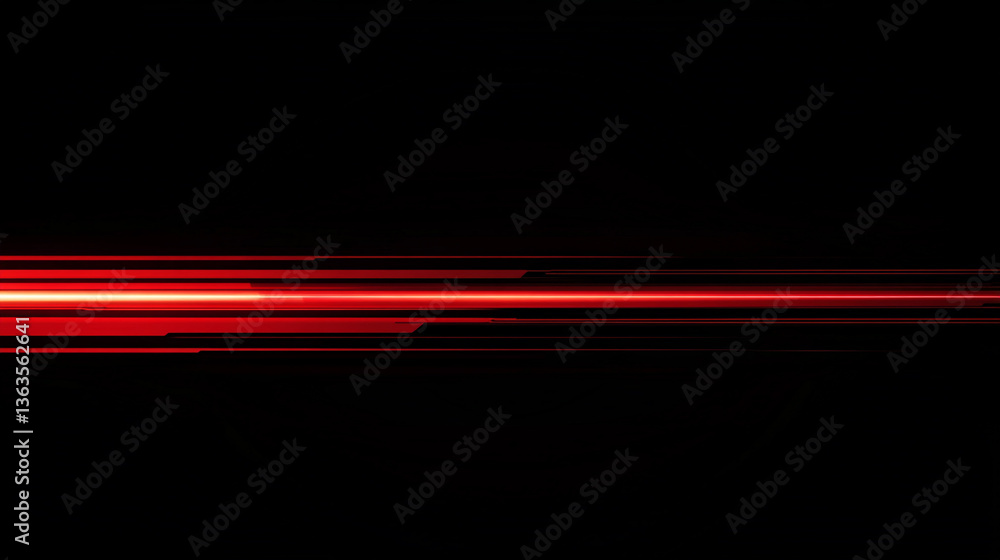 Poster abstract red light streaks on a dark background creating a sense of speed and motion in the image