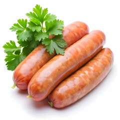 sausages on a white background
