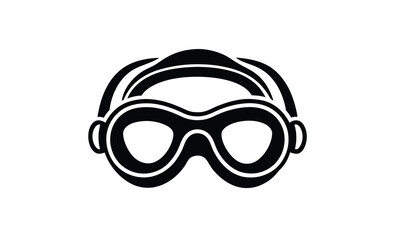Swimming goggle vector art silhouette, Swimming goggle silhouette vector illustration 