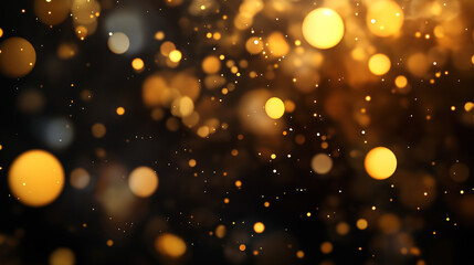 Golden effect, where golden circular light spots of varying sizes are scattered across the composition. These circles appear soft and out of focus, creating a dreamy and festive atmosphere.