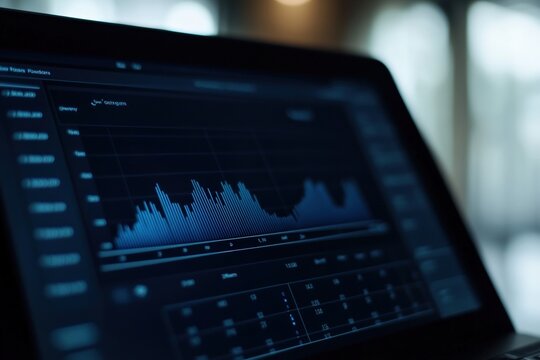 Computer screen displaying ai data analysis with detailed graphs Generative AI - Powered by Adobe