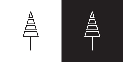 Pine icon. Simple tree icon vector. Icon of tree and leaf, Christmas tree line icon designs, Tropical vector illustration in transparent and black background. 