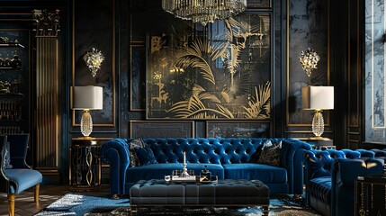 A photo of glamorous Hollywood regency decor