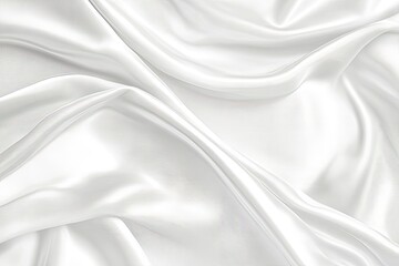 Fototapeta premium Elegant White Silk Fabric Texture with Soft Folds and Subtle Shine