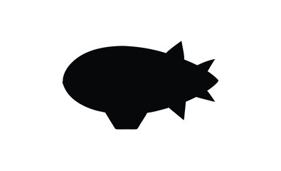 Airship dirigible blimp silhouette, airship dirigible, blimp, transport detailed simple style logo icon vector illustration isolated 