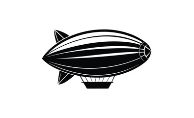 Airship dirigible blimp silhouette, airship dirigible, blimp, transport detailed simple style logo icon vector illustration isolated 