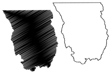 Cache County, State of Utah (U.S. county, United States of America, USA, U.S., US) map vector illustration, scribble sketch Cache map © danlersk