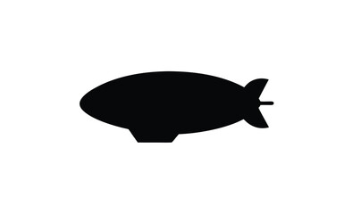 Airship dirigible blimp silhouette, airship dirigible, blimp, transport detailed simple style logo icon vector illustration isolated 