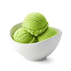 Refreshing Green Ice Cream Scoops in a Bowl