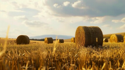 A photo of hay bales