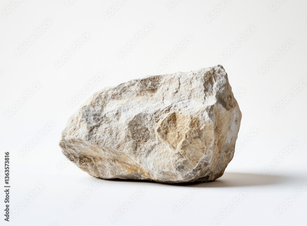 Poster isolated rock on plain background casting a shadow used in design