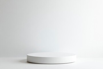 White Product Display Podium for Minimalist Product Showcase Presentation