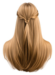 Naklejka premium Elegant hairstyle tutorial video guide bright setting isolated on transparent background