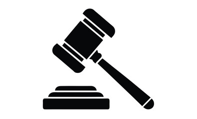 Gavel vector logo icon silhouette, Gavel vector silhouette illustration logo 