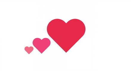 Three colorful hearts representing love and charity on a clean white background, conveying warmth and compassion in alignment with charitable themes